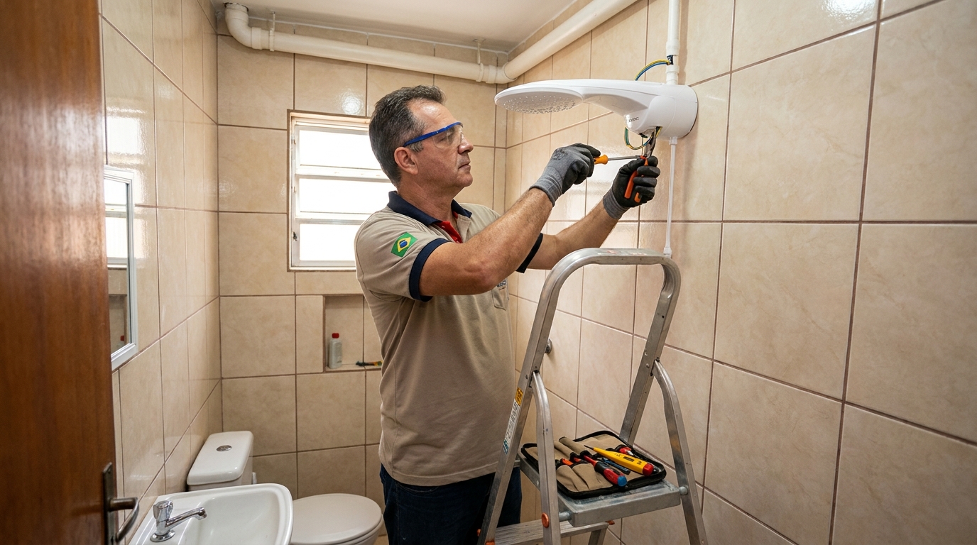 Instalação com pressurizador em Vitória-ES