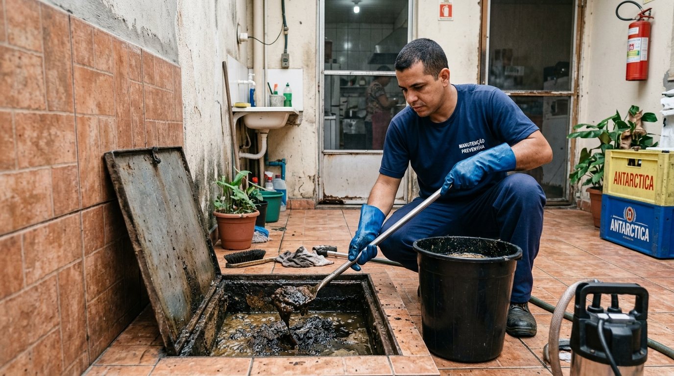 Limpeza de caixa de gordura em Vitória-ES